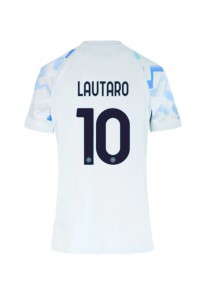 Inter Milan Lautaro Martinez #10 Fotballdrakt Borte Klær Dame 2025-26 Korte ermer